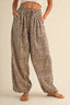 LEOPARD GAUZE RELAXED FIT BALLOON PANTS: LEOPARD