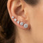 5 Pair Cz Stud Earrings Set: G