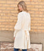 Solid Color Open Front Cardigan with Tie - Apricot