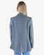 Wool Blend Houndstooth Coat - Navy