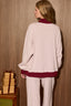 Striped Merry Graphic Oversized Mock Neck Sweatshirt: DUSTY PINK STRIPE
