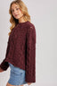 Half-Button Down Open Knit Sweater: ECRU