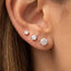 Cubic Zirconia Round Stud Earrings 3 Pair Set: G