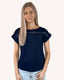 Short Tab Sleeve Lace Trim Crinkle Knit Blouse
