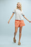 Contrast Striped Knit Top - White/Blue