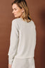 Cream Contrast Raglan Scuba Long Sleeve Top: OFF WHITE-ASH GREY