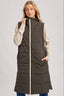 Quilted Longline Puffer Vest: Sand