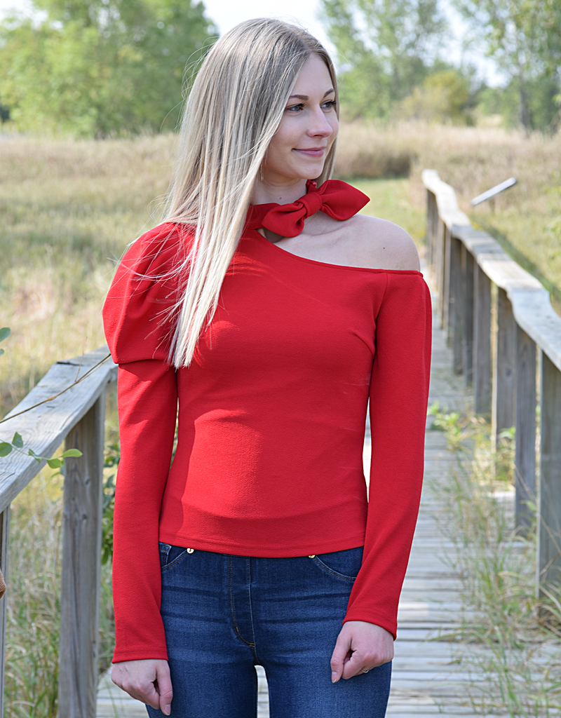 Charming Cold Shoulder Halter Blouse