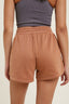 French Terry Dolphin Hem Shorts With Drawstring - Clay