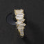 Staggered Baguette Cz And Plain Huggie Earring Set: G