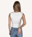 Fluttery Crochet Sleeve Tank Top - Off White