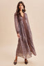 LACE TRIM FLORAL MAXI DRESS: BURNT MOCHA