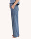 High Waist Wide Leg Washed Chambray Pants