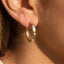 Rope Twist Bezel Cz Hoop Earrings: G