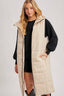 Quilted Longline Puffer Vest: Sand
