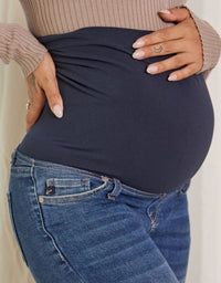 Hewitt Full Band Maternity Frayed Skinny Jean - Dark