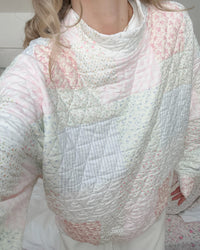 Quilted Pastel Mockneck Sweatshirt