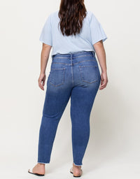 Amber Curvy Mid Rise Crop Skinny - Dark