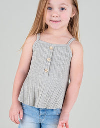 Kids Cotton Ribbed Peplum Top