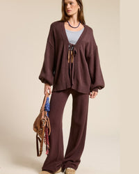 Ribbed Detail Knit Pants