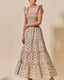 Vintage Romantic Floral Tiered Summer Maxi Dress