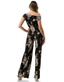 Off the Shoulder Belted Jumpsuit - Animal Print
