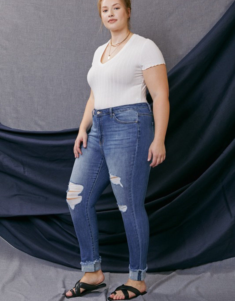 Elvis Curvy High Rise Ankle Skinny Jeans - Medium