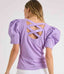 Textured Knit Poplin Sleeve Top - Coral