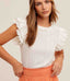 Mixed Media Top - White