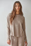 Knit Viscose Polyester Nylon Spandex Pullover: Mocha