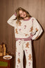 Gingerbread Graphic Knit Oversized Sweater: CREAM-RED