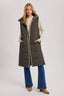 Quilted Longline Puffer Vest: Sand
