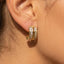 Double Row Cz Split Huggie Earrings: G