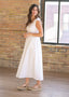 Eleanor White A-line Midi Dress: 1XL