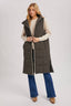 Quilted Longline Puffer Vest: Sand