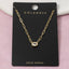 Gold Dipped Oval Bezel Cz Paperclip Necklace: GOLD