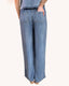 High Waist Wide Leg Washed Chambray Pants