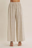 Gentle Breeze Floral Stripe Wide-Leg Pants With Pockets