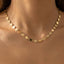 18K Gold Dipped Oval Disc Station Necklace: RH