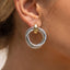 Two Tone Twisted Double Hoop Drop Earrings: TT