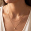 Layered Double Chain Baguette Cz Pendant Necklace: GOLD