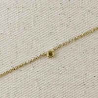 18k Gold Filled Dainty Bezel CZ Birthstone Bracelet