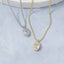 Gold Dipped Cz Oval Bezel Pendant Ball Chain Necklace: GOLD