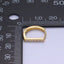 14K Gold Filled 15mm Micro Paved D Huggie Earrings