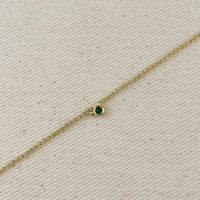 18k Gold Filled Dainty Bezel CZ Birthstone Bracelet