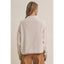 Cozy Cabin Gingham Trim Sherpa Fleece Half-Zip Pullover: CREAM