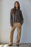 Knit Sweater Long Sleeve Button Down Cardigan Top: Brown