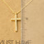 Gold Dipped Cz Pave Cross Pendant Necklace: G