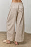 KNIT DRAWSTRING PANTS: BEIGE