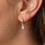 Bezel Hoop Pear Cz Drop Earrings: 2SILVER